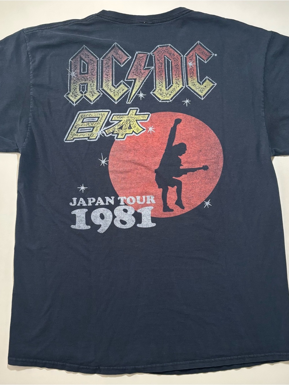 2000s AC/DC Japan preprint tour 1981 perfectly faded rock band shirt